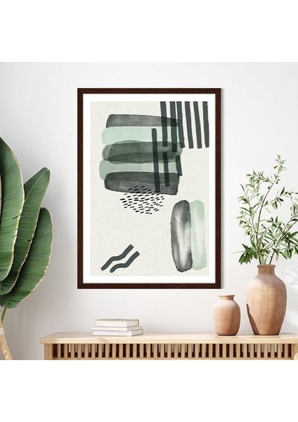 Sulu Boya Temalı Yeşil Tonlar 3 Çerçeve ve Poster - C1239 indirimleri