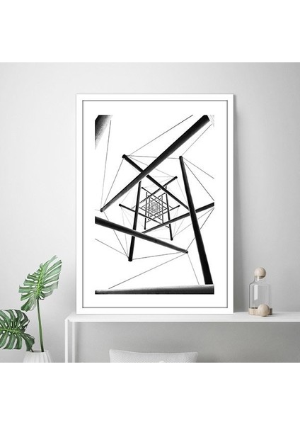 Siyah Demir Çubuklar 1 Çerçeve ve Poster - M1068
