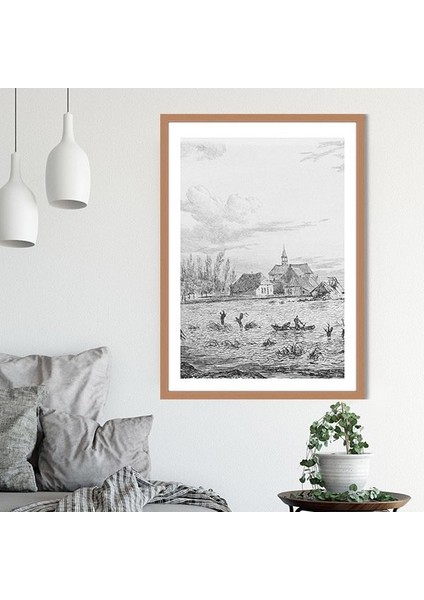 Karakalem Nehir 1 Çerçeve ve Poster - SNT1028