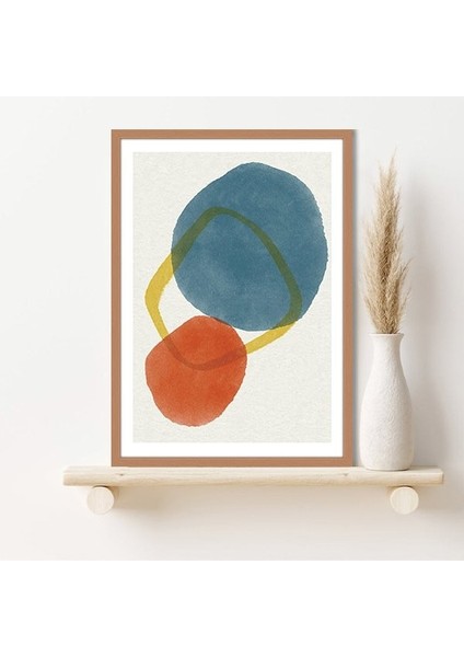 Turuncu - Sarı - Mavi Geometrik Desenler 2 Çerçeve ve Poster - SO1077