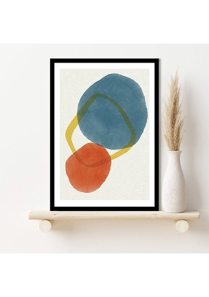 Turuncu - Sarı - Mavi Geometrik Desenler 2 Çerçeve ve Poster - SO1077