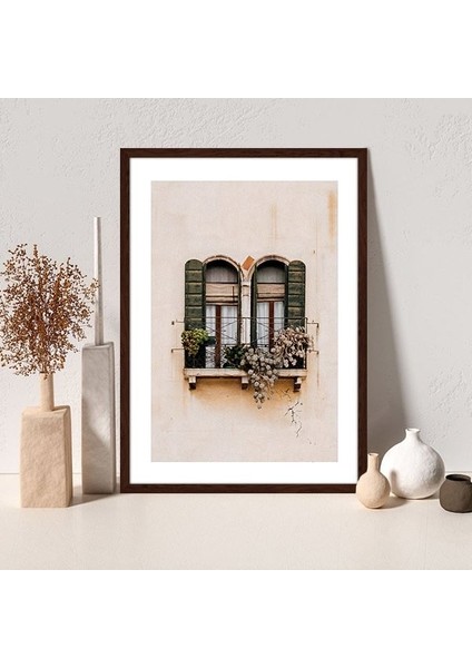 Yeşil Pervazlı Pencere 1 Çerçeve ve Poster - M1025