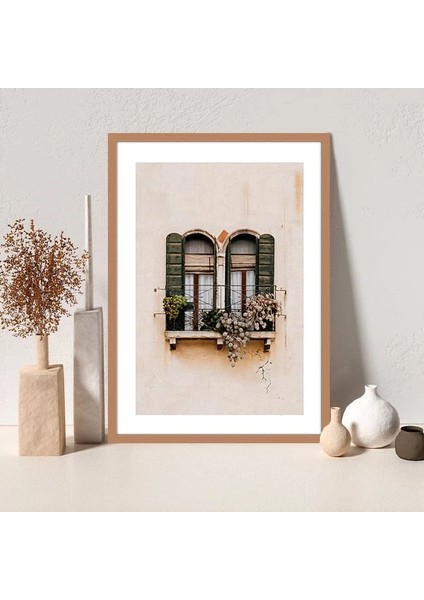 Yeşil Pervazlı Pencere 1 Çerçeve ve Poster - M1025