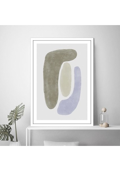 Soluk Tonlar Soyut 5 Çerçeve ve Poster - SO1144