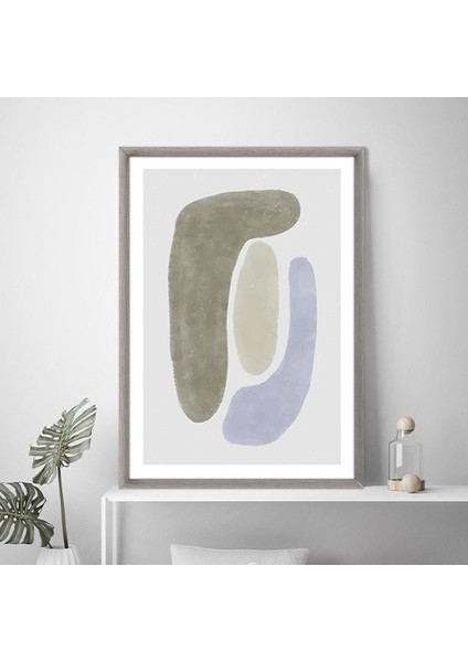 Soluk Tonlar Soyut 5 Çerçeve ve Poster - SO1144