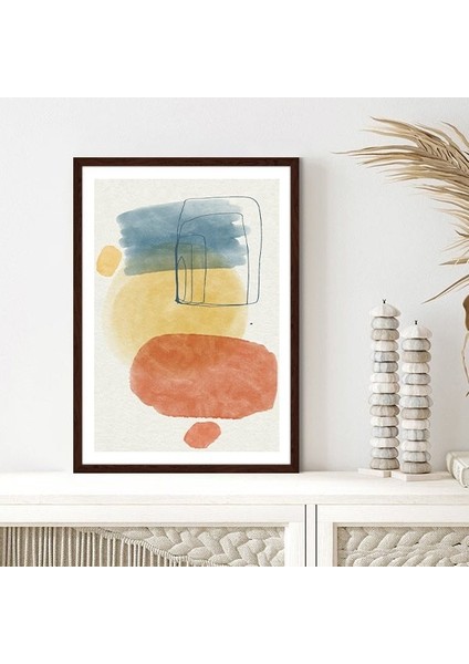 Turuncu - Sarı - Mavi Geometrik Desenler 1 Çerçeve ve Poster - SO1076