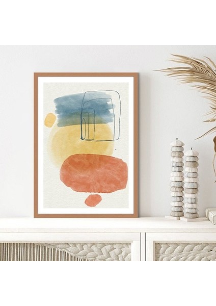 Turuncu - Sarı - Mavi Geometrik Desenler 1 Çerçeve ve Poster - SO1076