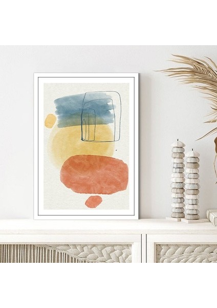 Turuncu - Sarı - Mavi Geometrik Desenler 1 Çerçeve ve Poster - SO1076
