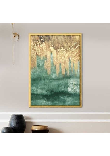 Gold - Yeşil Akışkan 1 Çerçeve ve Poster - SO1043