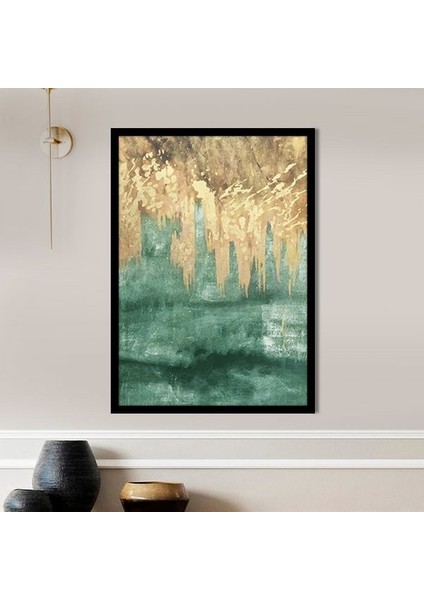 Gold - Yeşil Akışkan 1 Çerçeve ve Poster - SO1043