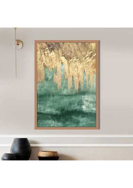Gold - Yeşil Akışkan 1 Çerçeve ve Poster - SO1043