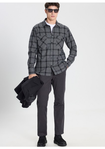 Comfort Fit Klasik Yaka Antrasit Erkek Gömlek ACE202510067_GÖMLEK Cen Dy fiyatları