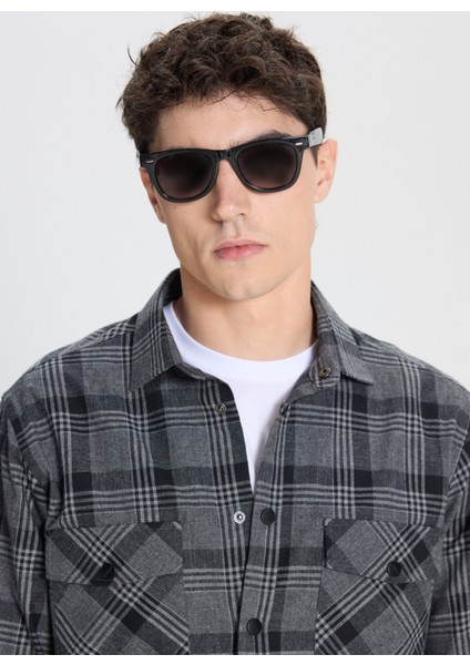 Comfort Fit Klasik Yaka Antrasit Erkek Gömlek ACE202510067_GÖMLEK Cen Dy indirimleri