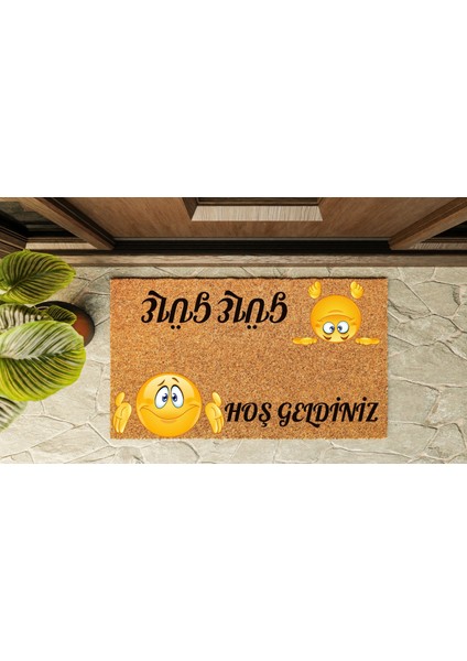 Kapı Önü Paspası Özel Tasarım Koko Model Hoşgeldiniz-Güle Güle PK-1551 indirimleri