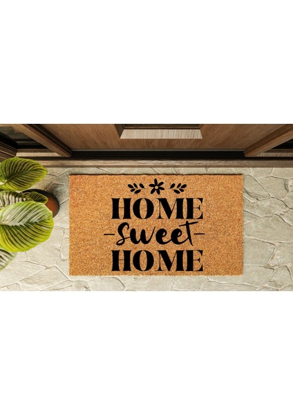 Kapı Önü Paspası Özel Tasarım Koko Model Home Sweet Home Çiçek Desenli PK-1588 indirimleri