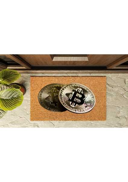 Kapı Önü Paspası Özel Tasarım Koko Model Bitcoin PK-1522 indirimleri