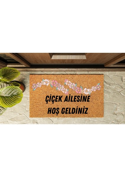 Kapı Önü Paspası Kişiye Özel Yazı Yazılır Koko Model Çiçek Şerit PK-1526 indirimleri