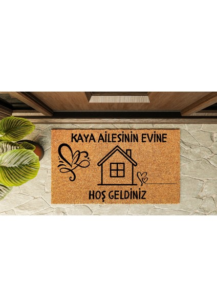 Kapı Önü Paspası Kişiye Özel Yazı Yazılır Koko Model Ev Detaylı Kalpli PK-1562 indirimleri