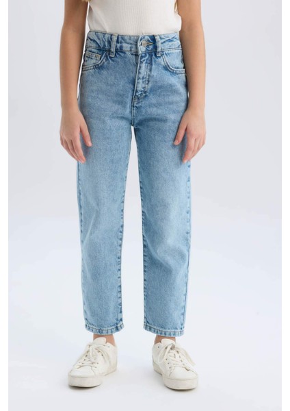 Kız Çocuk Mom Fit Standart Paça Jean Trousers D9155A825SP