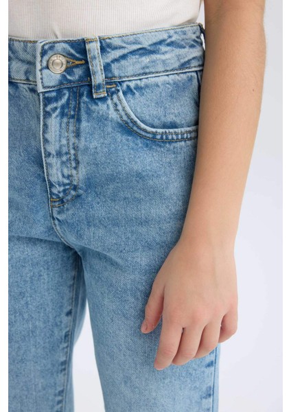 Kız Çocuk Mom Fit Standart Paça Jean Trousers D9155A825SP
