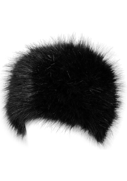 Kış Şapkası Kafatası Kapakları Manşet Beanie Yürüme Kılıfı Rusça Siyah (Yurt Dışından)