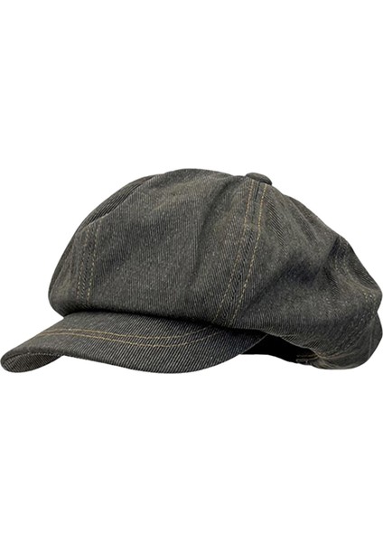 Newsboy Cap Düz Ş Aksesuarları Kadın Ş Cabbie Khaki Gri (Yurt Dışından) indirimleri