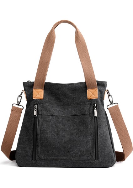 Crossbody Çanta Kadın Vahşi El No Büyük Kapasiteli Kadın Çanta Kanvas Çanta Kadın Rahat Omuz Çantası Bayan Çanta (Yurt Dışından)