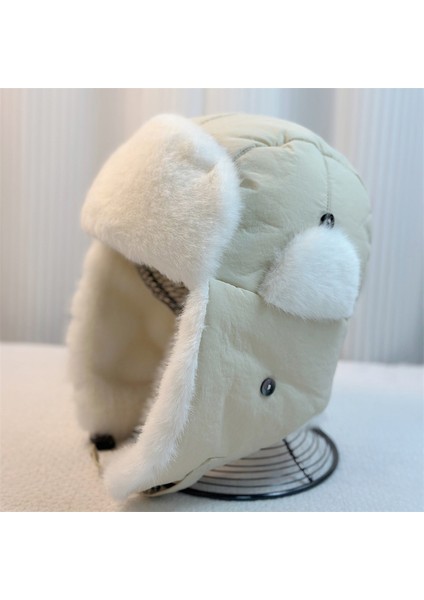 Kadın Sıcak ve Soğuk Geçirmez Kulak Koruması Açık Kapak Şapka Sonbahar ve Kış Kış Şapkası Erkek (Yurt Dışından)