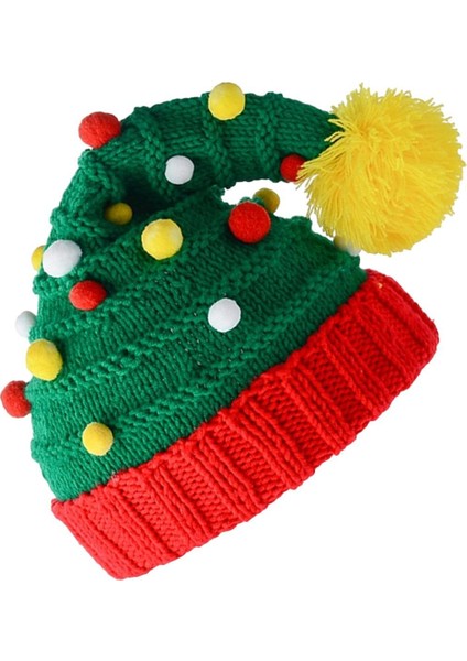 Cosplay Dekor Erkekler Için Noel Baba Örme Beanie Festivali Örgü Ş Ponponlu (Yurt Dışından)