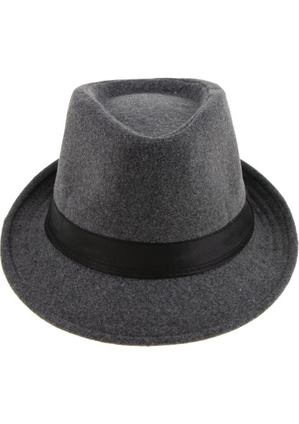 Vintage Yünlü Ş Ş Kış Fedora Trilby Panama Ş Gangster Gri (Yurt Dışından)