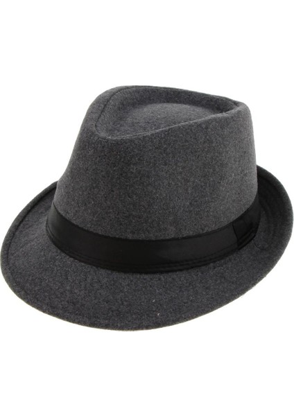 Vintage Yünlü Ş Ş Kış Fedora Trilby Panama Ş Gangster Gri (Yurt Dışından)