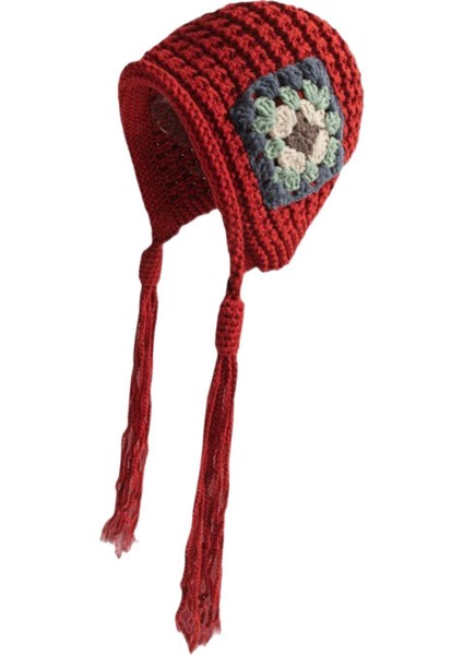 Kadın Örme Ş Şış Püsküllü Açık Kar Kayak Şı Kırmızı (Yurt Dışından) fiyatları