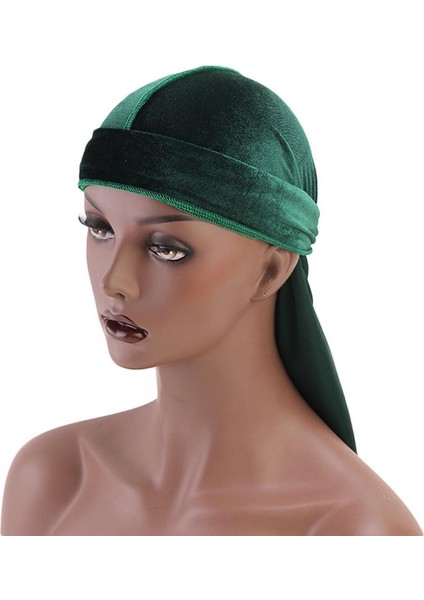Moda Kadife Uzun Kuyruk Headwrap Beanie Green (Yurt Dışından)