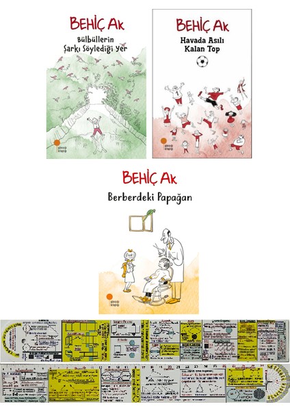 Bülbüllerin Şarkı Söylediği Yer - Havada Asılı Kalan Top - Berberdeki Papağan 3 Kitap - Behiç Ak - Cetvel