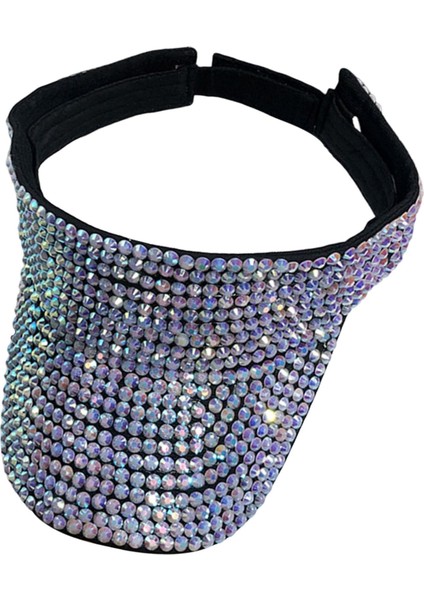 Bling Rhinestone Visor Güneş Şı Ayarlanabilir Plaj Geniş Kenarlı Tenis Ş ve (Yurt Dışından)