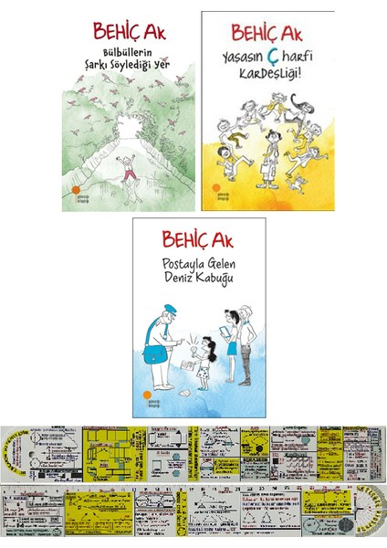 Bülbüllerin Şarkı Söylediği Yer - Yaşasın Ç Harfi - Postayla Gelen Deniz Kabuğu 3 Kitap - Behiç Ak - Cetvel