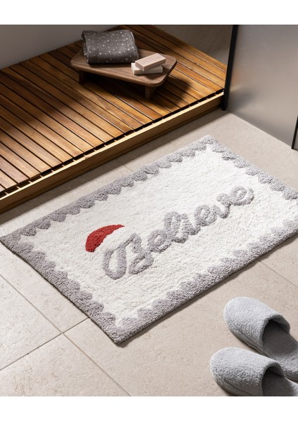 Vie Banyo Paspas - Beyaz/gri/kırmızı - 50X80 cm