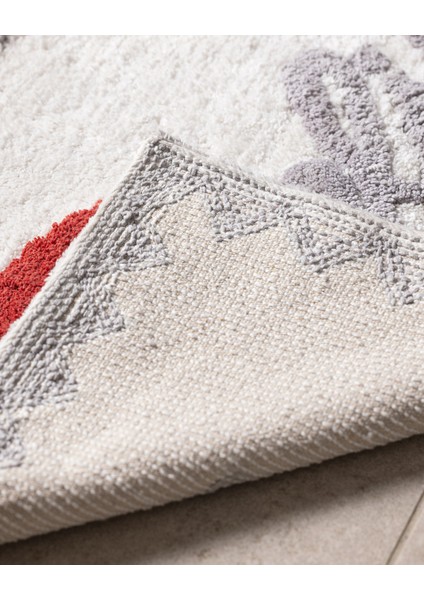Vie Banyo Paspas - Beyaz/gri/kırmızı - 50X80 cm fırsatları