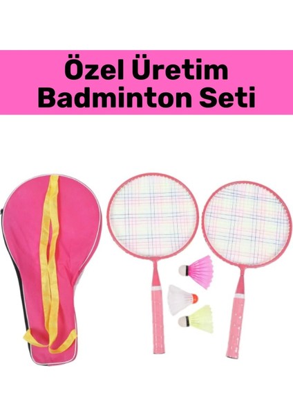 Özel Üretim Yüksek Kaliteli Kompakt Fermuarlı Askılı Taşıma Çantalı 2 Raket 2 Toplu Badminton Seti