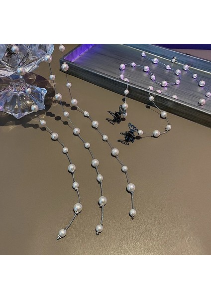 HH010-21 Kadınlar Için 2 Adet Kore Tokalar Uzun Püskül Saç Aksesuarları Inci Örgülü Saç Zinciri Artefakt Kafa Takı Düğün Ziyafet Mücevher (Yurt Dışından) fırsatları