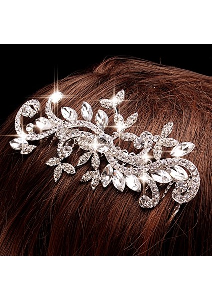Stil 30 Blıjery Trendy Gelin Saç Aksesuarları Gümüş Renk Rhinestone Kristal Gelinler Tiara Çiçek Düğün Saç Tarakları Kadın Saç Takı (Yurt Dışından) fırsatları