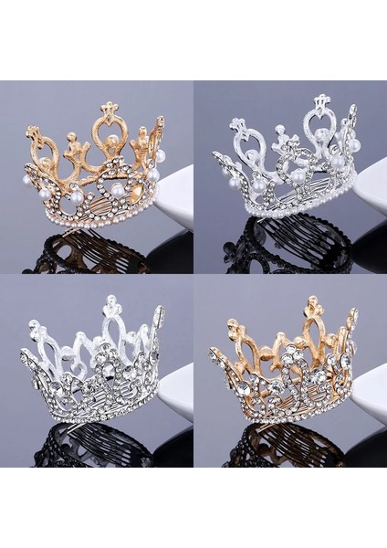 Model 16 Tdqueen Yuvarlak Gelin Taçları ve Taçları Gümüş Kaplama ve Altın Renk Kadınlar Için Düğün Saç Aksesuarları (Yurt Dışından) fiyatları