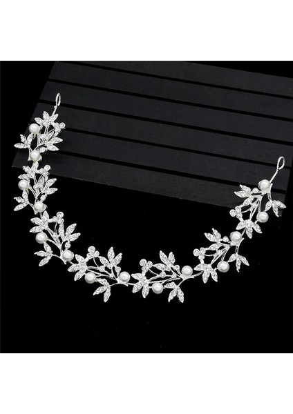 Rodyum Kaplama Yaprak Kafa Bandı Barok Gelin Saç Bantları Taç Başlığı Headdress Düğün Saç Aksesuarları Gelin Tiara Takı (Yurt Dışından) modelleri