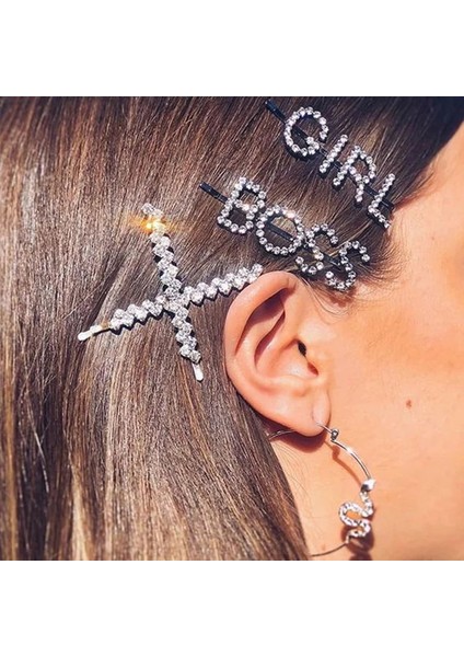 Öpücük 1 Adet Tüm Kelimeler Rhinestone Mektup Saç Tokası Barrette Şapkalar Toka Kadınlar Için Kristal Bling Mektup Saç Saç Aksesuarları (Yurt Dışından) modelleri