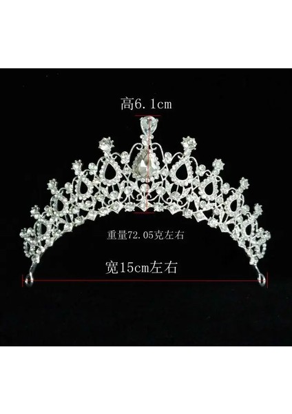 No.10 Boyutu Büyük Kraliçe Prenses Taç Diadem Yeşil Kırmızı Rhinestone Headdress Başkanı Kristal Tiara Gelin Düğün Saç Takı Aksesuarları (Yurt Dışından)