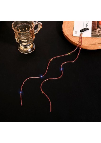HH010-12 Kadınlar Için 2 Adet Kore Tokalar Uzun Püskül Saç Aksesuarları Inci Örgülü Saç Zinciri Artefakt Kafa Takı Düğün Ziyafet Mücevher (Yurt Dışından)