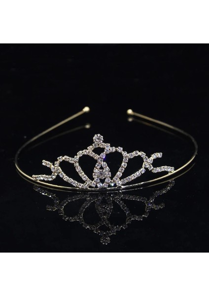 5 Altın Carddoor Moda Altın Prenses Tiara Inci Taklidi Tiaras ve Taçlar Düğün Saç Aksesuarları Doğum Günü Gelin Saç Süsleri (Yurt Dışından)