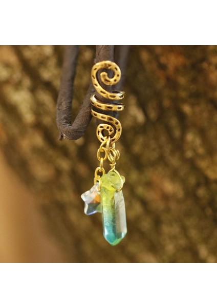 No.13 Boyutu Altın Saç Boncuk Kafatası Ham Kristal Saç Yüzük Pentagram Viking Spiral Sinsi Boncuklu Saç Örgüler Saç Aksesuarları Wicca Aksesuarları (Yurt Dışından) modelleri
