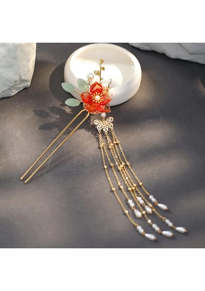 Stil 9 Çin Hanfu Saç Aksesuarları Kadınlar Için Tokalar Çiçek Inci Uzun Püskül Adım Sallamak Saç Çubukları Vintage Düğün Gelin Takı (Yurt Dışından) fırsatları