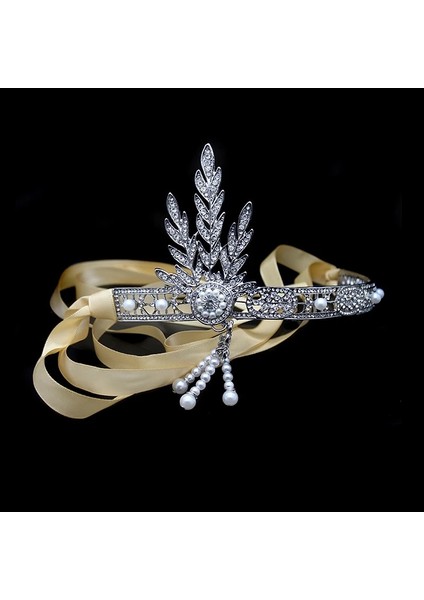 Gül Altın Bileklik Vintage Kristal Yaprak Great Gatsby Kafa Bandı Inci Gül Altın Siyah Düğün Tiara ve Gelin Saç Takı Için Taç Başlığı (Yurt Dışından) fırsatları
